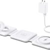 Charging Station for Apple Multiple Devices - 3 in 1 Foldable Magnetic Wireless Charger Dock - Travel Charging Pad for iPhone 14 13 12 Pro Max Plus Watch & Airpods