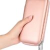iMangoo Shockproof Carrying Case Hard Protective EVA Case Impact Resistant Travel 12000mAh Bank Pouch Bag USB Cable Organizer Earbuds Pocket Accessory Smooth Coating Zipper Wallet Rose Gold - Image 2