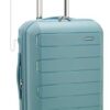 Traveler's Choice Pagosa Indestructible Hardshell Expandable Spinner Luggage, Baby Blue, Carry-on 22-Inch