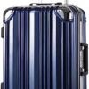 Coolife Luggage Aluminium Frame Suitcase TSA Lock 100% PC 20in 24in 28in (Blue, L(28in))