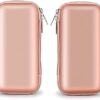 iMangoo Shockproof Carrying Case Hard Protective EVA Case Impact Resistant Travel 12000mAh Bank Pouch Bag USB Cable Organizer Earbuds Pocket Accessory Smooth Coating Zipper Wallet Rose Gold - Image 7