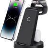 3 in 1 Charging Station for iPhone, Wireless Charger for iPhone 14 13 12 11 X Pro Max & Apple Watch - Charging Stand Dock for AirPods