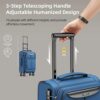 SHOWKOO Luggage Sets 3 Piece Softside Expandable Lightweight Durable Suitcase Sets Double Spinner Wheels TSA Lock Sky Blue (20in/24in/28in) - Image 5