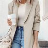 Dokotoo Womens 2023 Fashion Spring Lapel Collar Buttons Blazer Jackets for Women Business Casual - Image 4