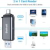 SD Card Reader, Beikell Dual Connector USB 3.0/USB C Memory Card Reader Adapter - Supports SD/Micro SD/SDXC/SDHC/MMC/RS-MMC/UHS-I, Compatible with MacBook Pro, MacBook Air, iPad Pro, Galaxy S21 etc. - Image 3