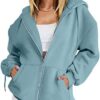 ANRABESS Women's Oversized Zip Up Hoodies Sweatshirts Y2K Clothes Teen Girl Fall Casual Drawstring Jackets with Pockets
