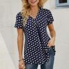 Ninedaily Women's Tunic Summer Short Sleeve Top Loose V Neck Dressy Shirt Blouse - Image 3