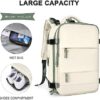 coowoz Large Travel Backpack For Women Men,Carry On Backpack,Hiking Backpack Waterproof Outdoor Sports Rucksack Casual Daypack travel essentials（White Green） - Image 3
