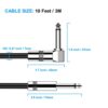 New bee Guitar Cable 10ft Electric Instrument Bass AMP Cord for Electric Mandolin, Pro Audio (Right Angle to Straight, Black) - Image 2
