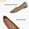 HEAWISH Women's Floral Ballet Flats for Women Black Beige Slip On Flowers PU Leather Round Toe Dress Shoes - Image 4