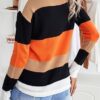 Dokotoo Fall Sweaters Round Neck Striped Cute Winter Pullover Sweaters for Women Trendy 2023 Drawstring - Image 3