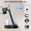 3 in 1 Charging Station for iPhone, Wireless Charger for iPhone 14 13 12 11 X Pro Max & Apple Watch - Charging Stand Dock for AirPods - Image 3
