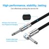 New bee Guitar Cable 10ft Electric Instrument Bass AMP Cord for Electric Mandolin, Pro Audio (Right Angle to Straight, Black) - Image 4