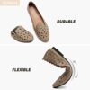 HEAWISH Women's Floral Ballet Flats for Women Black Beige Slip On Flowers PU Leather Round Toe Dress Shoes - Image 5