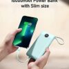 VEEKTOMX Portable Phone Charge with Built in Cables, 10000mAh Ultra Slim Power Bank with 5 Outputs and LED Display, Battery Pack Compatible with iPhone/iPad/Samsung and Other Android Smart Devices - Image 7