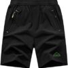 Rdruko Men's Quick Dry Hiking Shorts Lightweight Running Gym Outdoor Active Shorts with Zipper Pockets