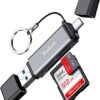 SD Card Reader, Beikell Dual Connector USB 3.0/USB C Memory Card Reader Adapter - Supports SD/Micro SD/SDXC/SDHC/MMC/RS-MMC/UHS-I, Compatible with MacBook Pro, MacBook Air, iPad Pro, Galaxy S21 etc.