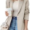 Dokotoo Womens 2023 Fashion Spring Lapel Collar Buttons Blazer Jackets for Women Business Casual