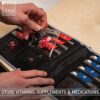 Lewis N. Clark Travel Pill Organizer | For Vitamins, Medication, Prescriptions, Or Medicine Storage | AM/PM Color Coded | 16 Slot Slimline Pouch | Black - Image 3