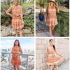 BTFBM Women 2023 Summer Halter Neck Dresses Sleeveless Casual Floral Polka Dot Leopard Print Short Boho Ruffle Sundress - Image 7