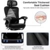 Ergonomic Office Chair, Reclining High Back Mesh Chair with Lumbar Support Swivel Rolling Home Task Desk Chair with Headrest and Footrest Computer Executive Desk Chair with Padded Armrests,Black - Image 8