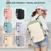 coowoz Large Travel Backpack For Women Men,Carry On Backpack,Hiking Backpack Waterproof Outdoor Sports Rucksack Casual Daypack travel essentials（White Green） - Image 7