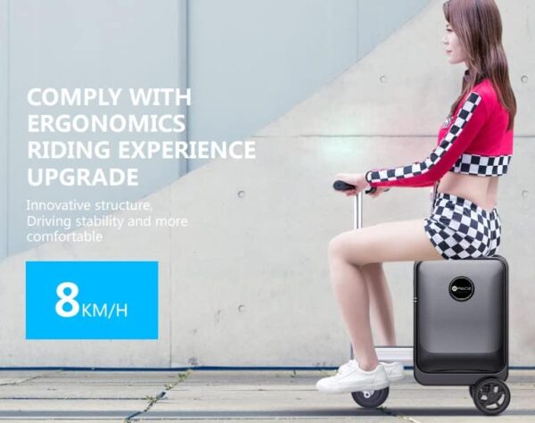 Smart Rideable Suitcase 26L, Lightweight Electric Luggage Scooter For Travel With Digital Lock, Waterproof And Lightweight (Black) - Image 9