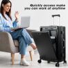 MRPLUM Front Pocket Carry On Luggage,PC Hardside Spinner Wheel Suitcase with TSA Lock, Cup Holder,Phone Holder&USB Charging Port,20 inch,Dark Green - Image 6