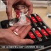 Lewis N. Clark Travel Pill Organizer | For Vitamins, Medication, Prescriptions, Or Medicine Storage | AM/PM Color Coded | 16 Slot Slimline Pouch | Black - Image 4