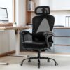 Ergonomic Office Chair, Reclining High Back Mesh Chair with Lumbar Support Swivel Rolling Home Task Desk Chair with Headrest and Footrest Computer Executive Desk Chair with Padded Armrests,Black - Image 9