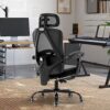 Ergonomic Office Chair, Reclining High Back Mesh Chair with Lumbar Support Swivel Rolling Home Task Desk Chair with Headrest and Footrest Computer Executive Desk Chair with Padded Armrests,Black - Image 2