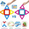 Coodoo Upgraded Magnetic Blocks Tough Tiles STEM Toys for 3+ Year Old Boys and Girls Learning by Playing Games for Toddlers Kids, Compatible with Major Brands Building Blocks - Starter Set - Image 4