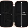 iMangoo Shockproof Carrying Case Hard Protective EVA Case Impact Resistant Travel 12000mAh Bank Pouch Bag USB Cable Organizer Earbuds Pocket Accessory Smooth Coating Zipper Wallet Rose Gold - Image 3