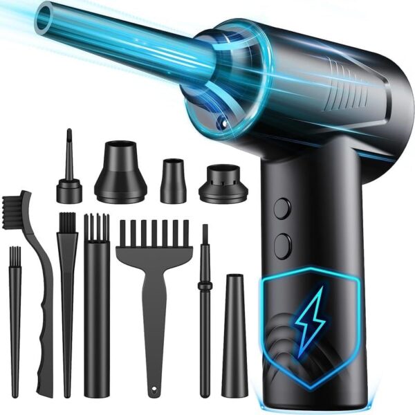 Compressed Air Duster - 3 Gear Adjustable 80000RPM Electric Air Duster, Cordless Air Blower with LED Light for Computer Keyboard Car Electric Devices Cleaning… - Image 2