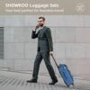 SHOWKOO Luggage Sets 3 Piece Softside Expandable Lightweight Durable Suitcase Sets Double Spinner Wheels TSA Lock Sky Blue (20in/24in/28in) - Image 2