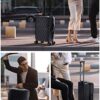 BAGSMART Carry On Luggage Airline Approved, 1OO% PC Lightweight Carry On Hardside Suitcase, 20 Inch Hard Shell Luggage with Spinner Wheels, Waterproof Rolling Suitcase for Men and Women, Black - Image 2