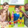 Coodoo Upgraded Magnetic Blocks Tough Tiles STEM Toys for 3+ Year Old Boys and Girls Learning by Playing Games for Toddlers Kids, Compatible with Major Brands Building Blocks - Starter Set - Image 8