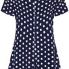 Ninedaily Women's Tunic Summer Short Sleeve Top Loose V Neck Dressy Shirt Blouse - Image 2