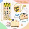 Montessori Busy Board for Toddlers 1-3, Wooden Sensory Toys with 8 LED Light Switches for 1+ Year Old Baby Kids Christmas Stocking Stuffers Birthday Gifts for 2-4 Year Old Sorting & Stacking Toys - Image 4