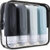 Mrsdry Travel Bottles for Toiletries, Tsa Approved 3oz Travel Size Containers BPA Free Leak Proof Refillable Liquid Silicone Squeezable Travel Accessories for Shampoo Conditioner Lotion (4 Pack)