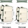 coowoz Large Travel Backpack For Women Men,Carry On Backpack,Hiking Backpack Waterproof Outdoor Sports Rucksack Casual Daypack travel essentials（White Green） - Image 2