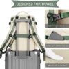 coowoz Large Travel Backpack For Women Men,Carry On Backpack,Hiking Backpack Waterproof Outdoor Sports Rucksack Casual Daypack travel essentials（White Green） - Image 5