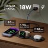 3 in 1 Charging Station for Apple Watch Charger, Hicober Magnetic Wireless Charger Foldable Travel Stand for iPhone 14/13 / 12 / Series iWatch 8 7 6 5 4 3 2 SE Airpods 3 2 Pro - Image 2