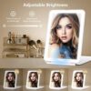 Rechargeable Travel Makeup Mirror with 10X Magnifying Mirror, Vanity Mirror with 80LEDs, 3 Color Lighting, High Capacity 2000mAh Batteries, Portable Ultra Slim Lighted Makeup Mirror, Travel Essential - Image 3
